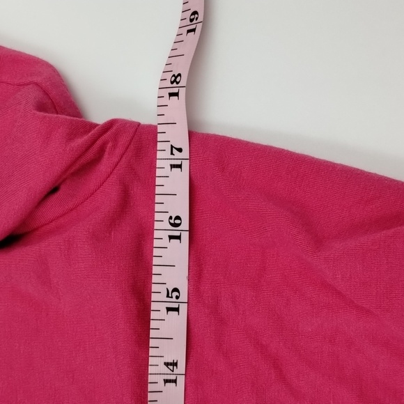 J Crew top blouse pink size medium crushed velvet tie long sleeve crop V-neck - Picture 10 of 12